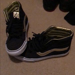 Vans vvnds blk and gold high